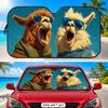 Funny Animals Sun Visor Aluminum Foil Windshield Sunshade with Reflective UV Block Heat Insulation Foldable Universal Fit