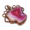 Pink Solar Druzy Pendant Gemstone Jewelry, Copper Electroformed Pendant, Gift For Women Handmade Pendant