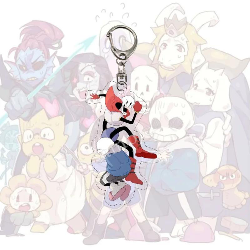 Брелок Undertale Аниме Брелок для ключей Мужчины Женщины Акрил Автомобиль Косплей Подвеска для сумки на мобильный телефон Подвеска Вечеринка Подарок для детей Украшения Игрушки
