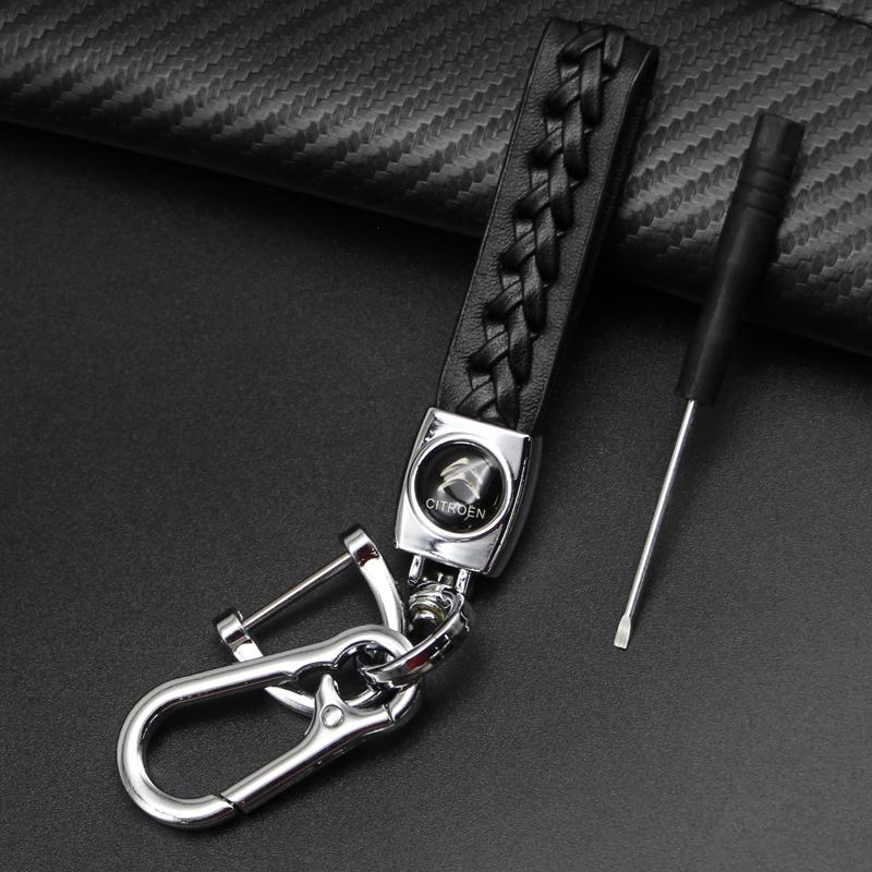 Металл+Кожа Автомобильный Стиль Брелок Брелоки Для Citroen C1 C2 C3 C4 C5 C6 C8 C-Crosser C3 Picasso C4 Picasso DS3 Berlingo XSARA