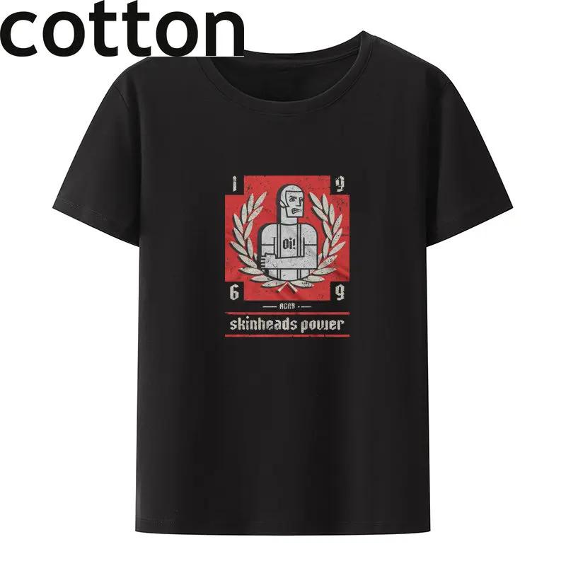 Skinhead 69 Laurel Leaf Humor Short-sleev T-shirts Streetwear Camisetas Graphic Tshirts Camiseta Hombre Creative Street Fashion