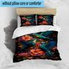 Hummingbird In Bloom 3pcs Bedding,Including 1pc Duvet Cover And 2pcs Pillowcases Perfect for Christmas,Ideal for Bedroom, Dormitory