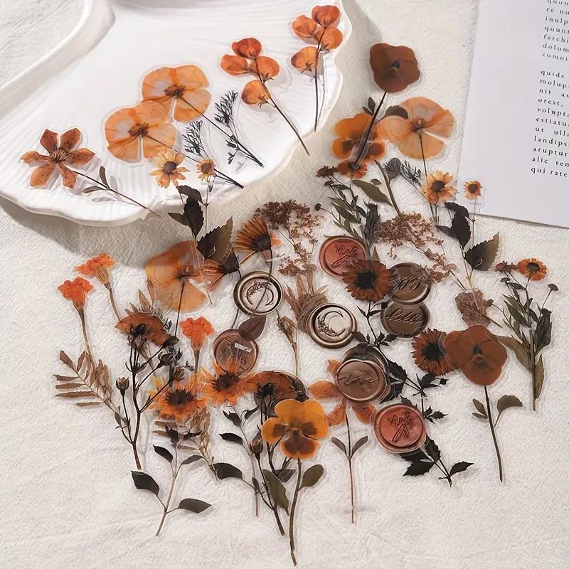 40pcs Vintage Elegant Vintage Floral Sticker Pack Boost Your DIY Projects, Scrapbooks Journals Easy-to-Apply Retro Bloom Decals