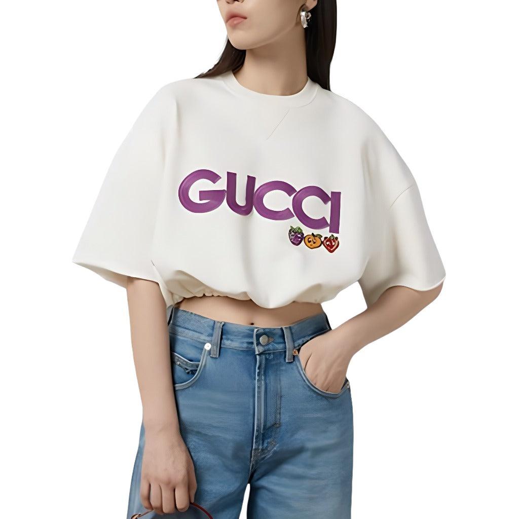 (WMNS) Gucci Cotton Jersey Sweatshirt With Patch 'Off White' Women's 773722-XJF8P-9088