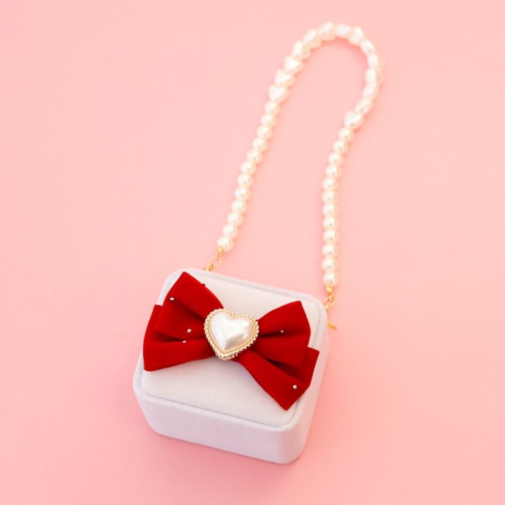 Pearl Wedding Couples Rings Box Bow Jewelry Box Pets Collars Ring Box Marriage Anniversary