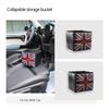 1PC Color Leather Car Trash Can Organizer Interior Rubbish Holder For Mini All Models Foldable Storage Box Car Accessories