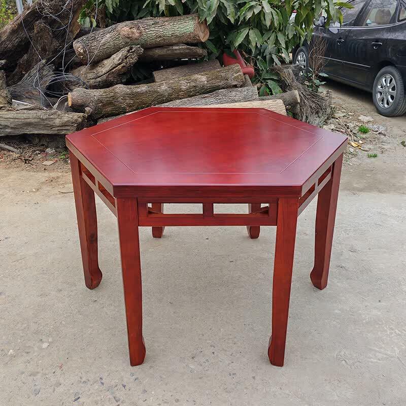 Solid Wood Pentagonal & Hexagonal Card Game Table