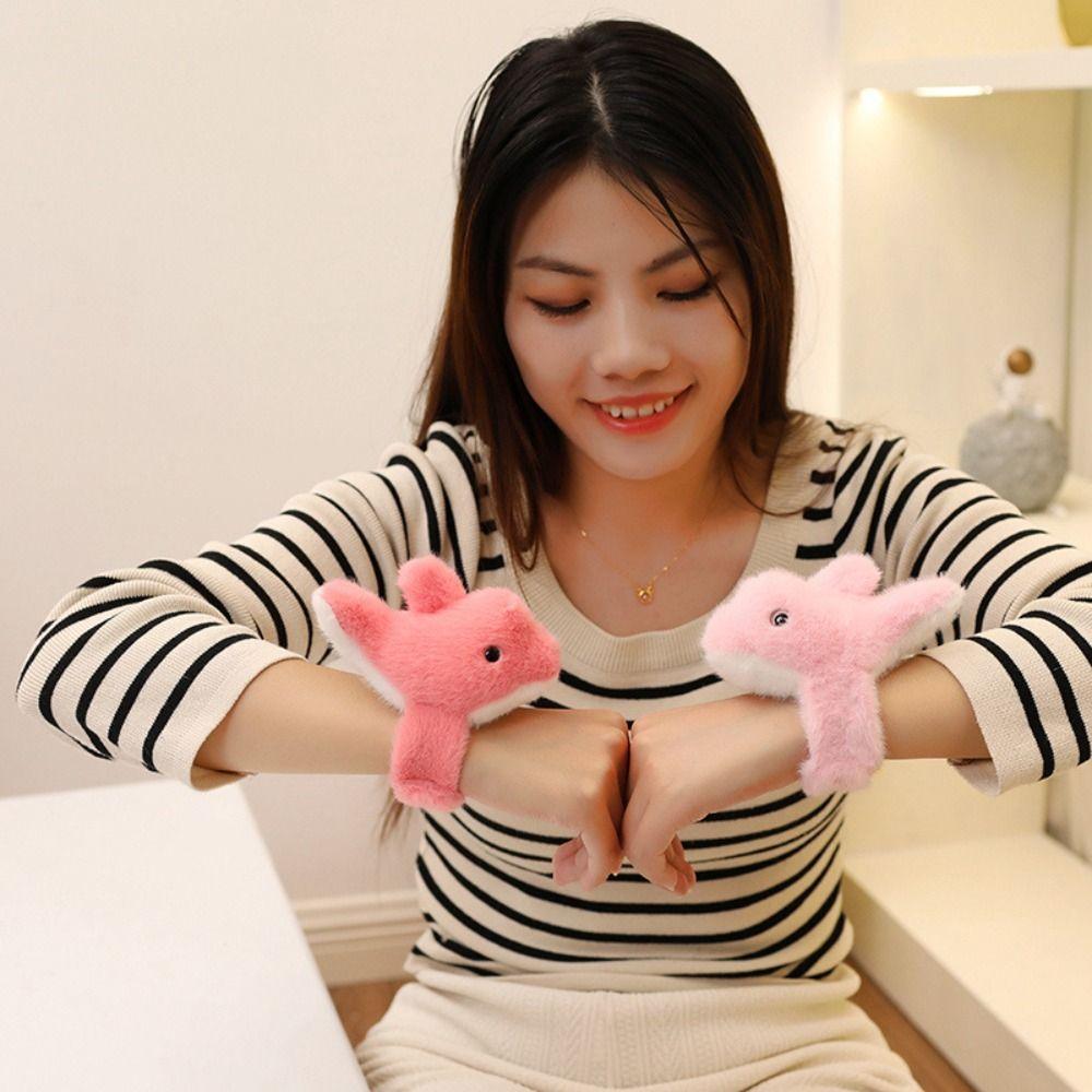 Dolphin Penguin Doll Clap Circle Stuffed Animal Stuffed Slap Snap Plush Hand Circle  Plush Bracelet