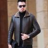 Middle-aged and Elderly Men's Plus Size Genuine Leather Jacket Men's Casual Lapel Fur One-piece Coat Thickened Sheepskin Jacket Winter