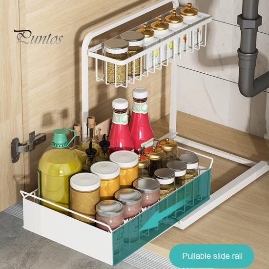 Органайзер под раковиной с выдвижным ящиком L-образной формы из углеродистой стали для хранения вещей, устойчивый к ржавчине, для беспорядка в ванной комнате на кухне