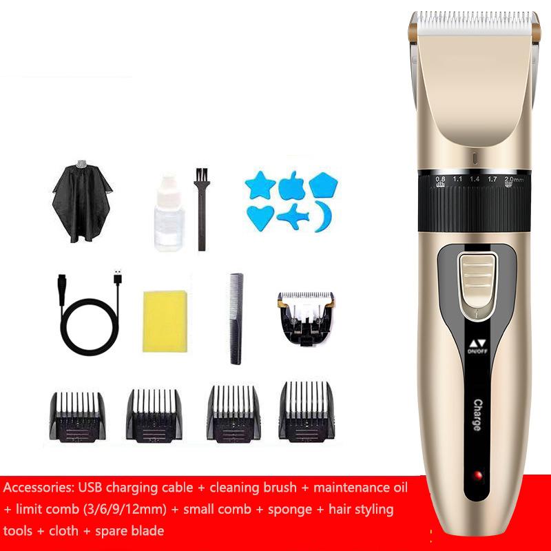 Профессиональный электрический парикмахерский набор, электрическая машинка для стрижки волос, бритва, ножницы для стрижки волос с легкой головкой, перезаряжаемая машина для стрижки волос для мужчин