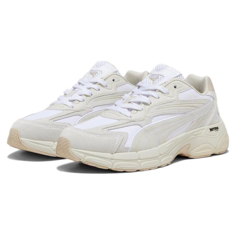 Puma Teveris Nitro Canyons Suede Comfortable Versatile Durable Low-Top Lifestyle Casual Shoes Unisex Casual Shoes White 392912-04