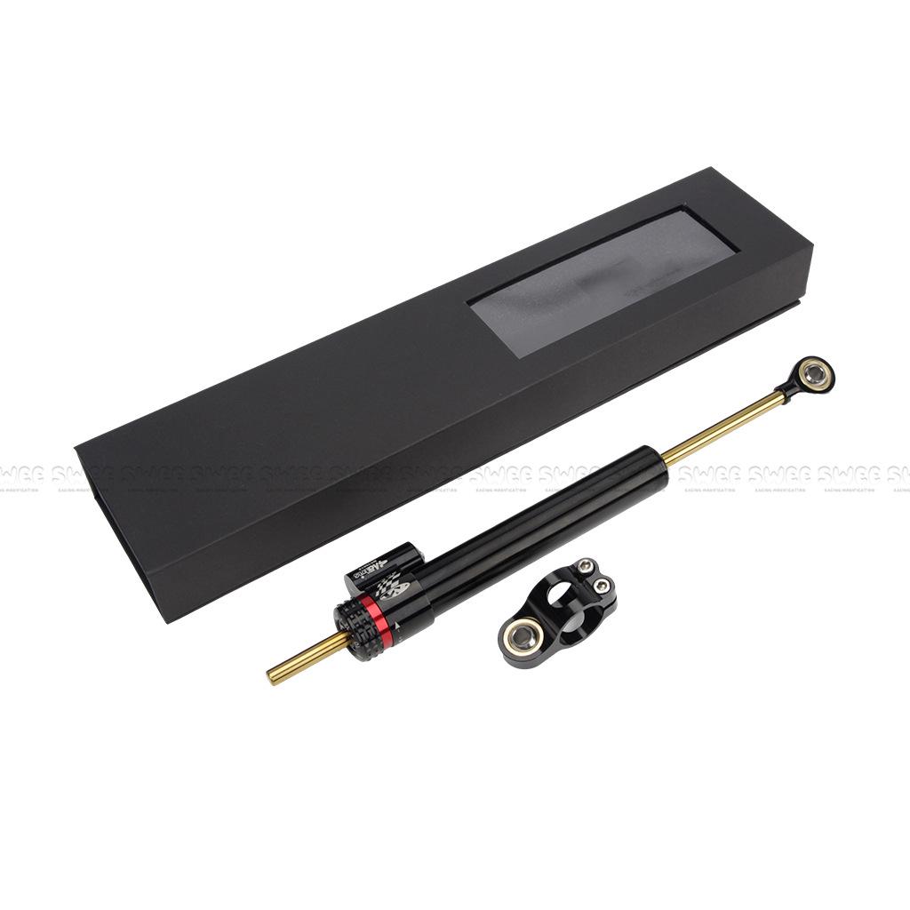 Universal Titanium Adjustable Steering Damper Stabilizer - Anodized Black