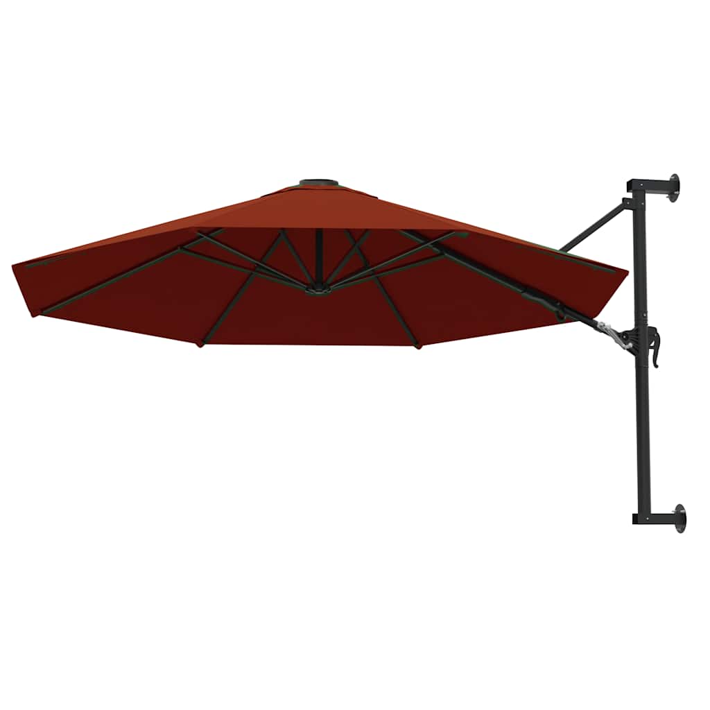 Wall Mounted Sun Umbrella with Metal Pole 300 cm Terracotta