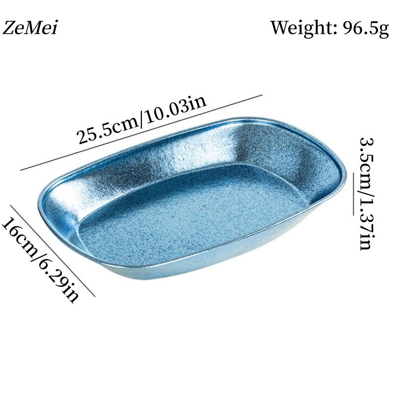 10 inch Pure Titanium Rectangle Dinner Plate,Heat-Resistant Home Salad Plate Dinner Dishes Dessert Tray Tableware,Kitchenware