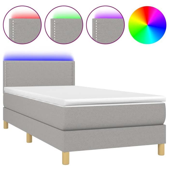 Maison Exclusive - Sommier à lattes de lit matelas LED Gris clair 100x200 cm Tissu