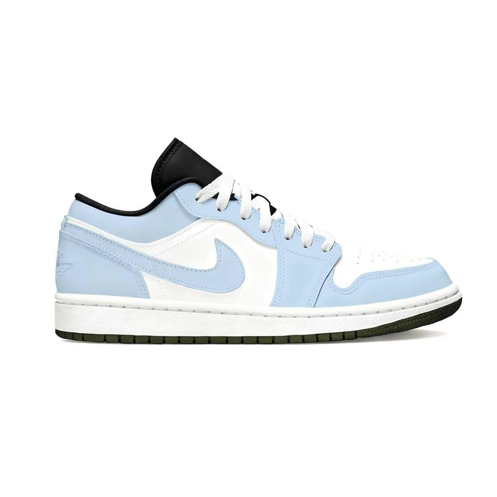Jordan Air Jordan 1 Maris Sal Ice Cream Abrasion Resistant Low top Vintage Basketball Shoes Unisex White Blue 553558-092(Team1119-)
