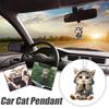 2D Car Pendant Hanging Ornament With Chain Realistic Animal Accessories Car Decor Mirror Cat-Sh X8M0