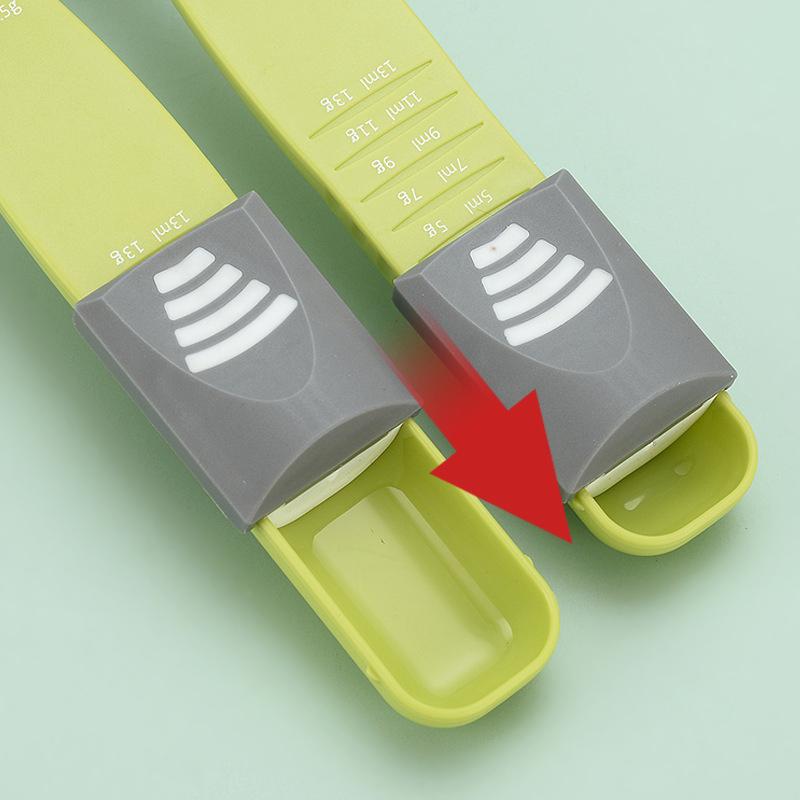 Регулируемые кухонные весы, мерная чашка, двойной конец, восемь киосков, мерная ложка для соли, супа, кофе, чая, порошка, кухонные гаджеты