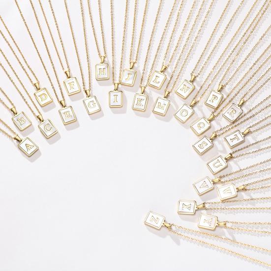 Ожерелье-подвеска с квадратными буквами AZ, ювелирное покрытие, геометрическая цепочка на ключицу для свадьбы
