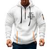 Мужская толстовка с капюшоном с принтом, кардиган на молнии с карманом на рукаве, мужская спортивная повседневная толстовка большого размера