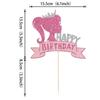 1PC DIY Pink Girls Flash Crown Barbies Princess Cake Toppers Birthday Party Decor Party Supply