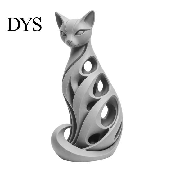 Декоративные фигурки для гостиной 3D-печатная фигурка кота-спирали, полая современная абстрактная скульптура, маленький настольный декор, полка для журнального столика, минималистичный