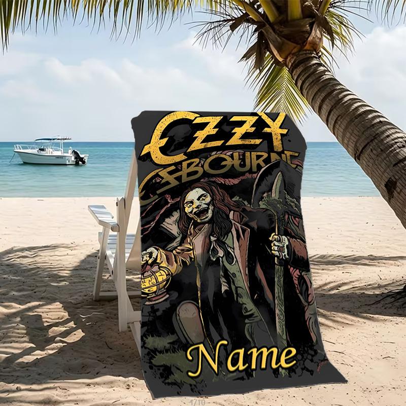 Customizable personalized beach towels rock Ozzy Osbourne themed designs.Suitable for the beach, yoga, sports;ideal as beach accessories