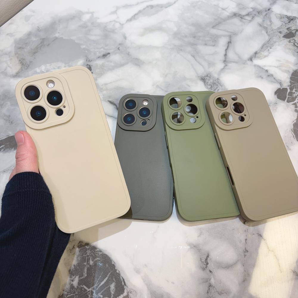Роскошный мягкий матовый однотонный чехол для телефона iPhone 16 15 14 Plus 13 12 11 Pro Max X XR XS простой противоударный бампер задняя крышка