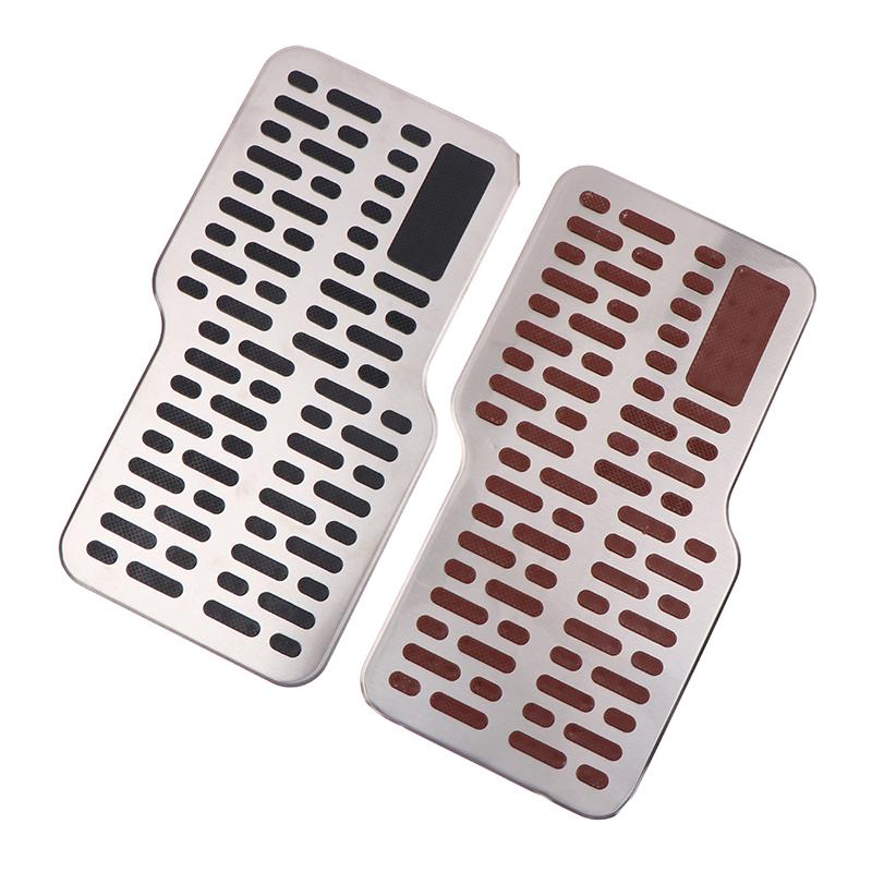 Auto Foot Rest Pedal Plate Floor Carpet Mats Non-Slip Stainless Heel Pad For Truck Suv Black Beige Brown Car Accessories