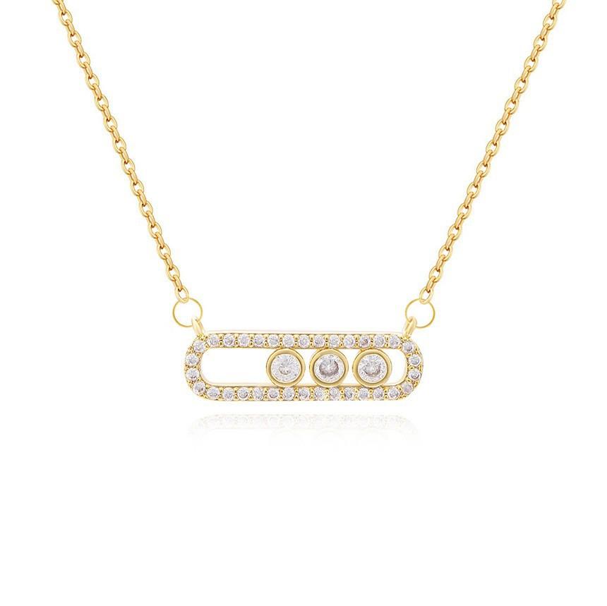 Simple Zircon Pin Pendant Necklace Women's Simple Light Luxury High-end Jewelry Accessories