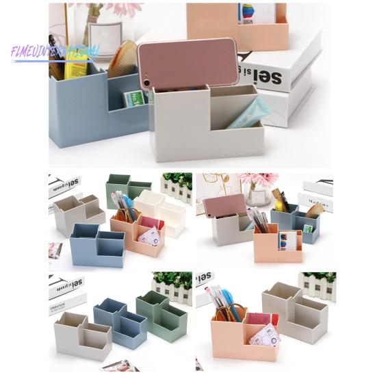 Многофункциональный настольный держатель для ручек, канцелярские принадлежности, инструменты для макияжа, органайзер, сплошной цвет, пластиковая коробка, настольный держатель для мобильного телефона, офисные, школьные принадлежности