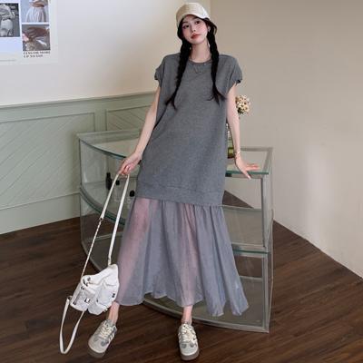 Женское платье 2025 размера плюс Свободное летнее винтажное платье Базовое длинное повседневное платье-рубашка Макси