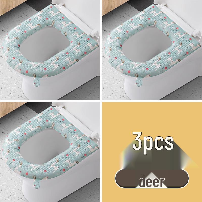 Водонепроницаемая подушка для сиденья унитаза из ЭВА с ручками - Милая, Антибактериальная, Универсальный размер для всех сезонов