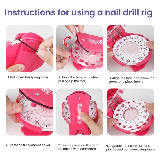 Rhinestones Applicator One-Click Sparkling Styling Tool Brilliant Rhinestone Series No Heat Required Hair Clothing