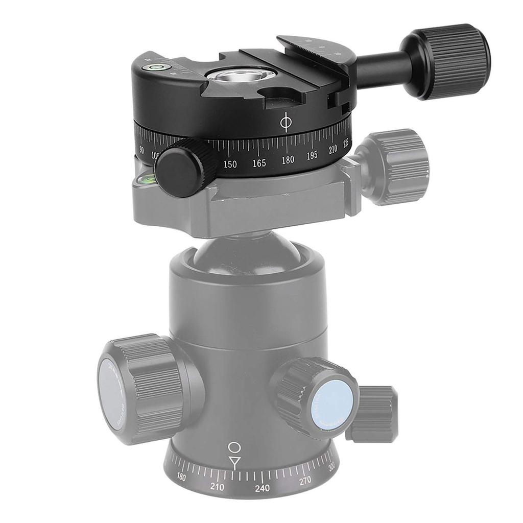 QJ 01 Aluminum Alloy Panoramic Tripod Head, 360° Rotatable, for Arca-Swiss Clamps, with Quick Plate
