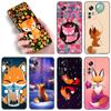 Cute Cartoon Fox Phone Case For Xiaomi Mi A2 8 9 SE Note 10 10T 11 12 Lite 9T 11T 12S 12T Pro A3 6X 12X Soft TPU Black Cover