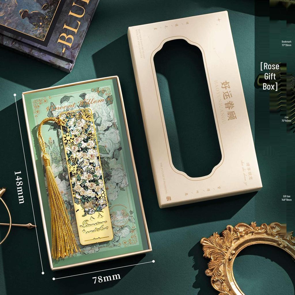 Ретро Закладка с Масляной Живописью: Изысканный металлический сувенир на День учителя и подарки к началу учебного года