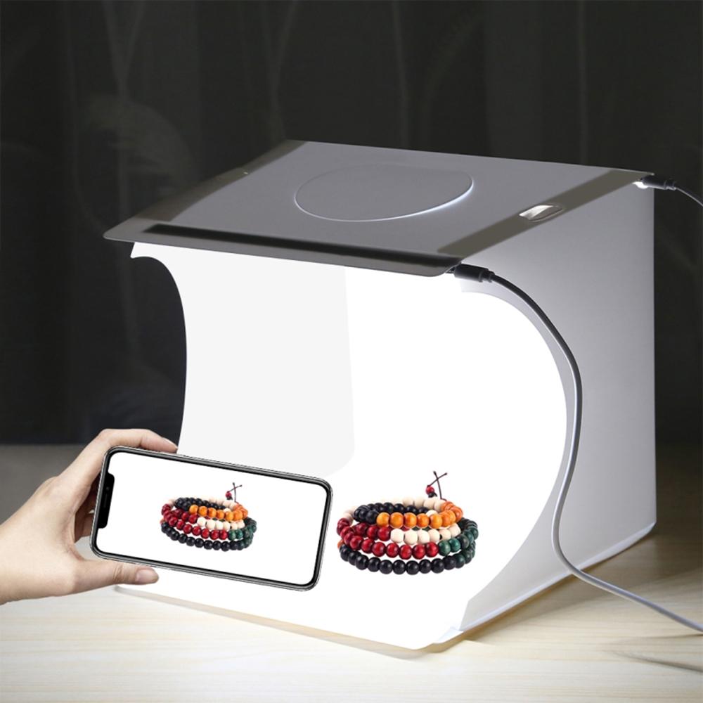 Portable Photography Lightbox with Super Bright LED Beads, Foldable Design, 6 Backdrops for Small Products, for Taking Professional Pictures