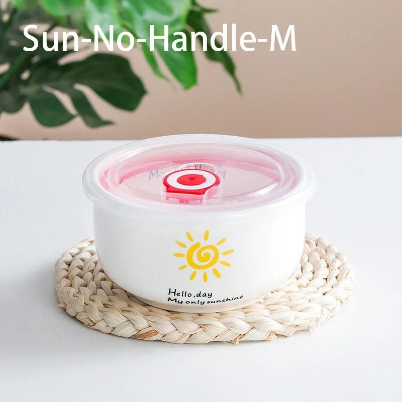 Японский мультфильм керамическая миска для лапши быстрого приготовления бытовая с ручкой герметичная миска для лапши супа школьная посуда для студентов