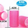 6pcs Self-Grip Hair Rollers Heatless Hair Curlers No Heat Hair Bangs Volume Self-adhesive Hook & Loop DIY Styling Tools
