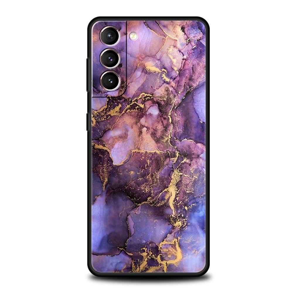 Мраморный чехол для телефона Samsung Galaxy S26 Ultra S25 Plus S24 FE S23 S22 5G S21 S20 Черный Мягкий