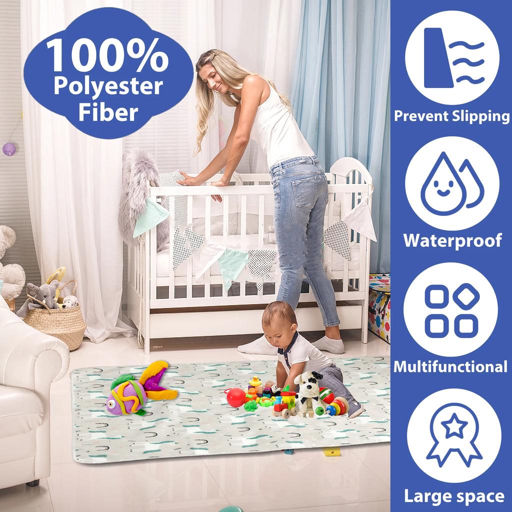 Противоскользящий защитный коврик для пола для детей, под стульчик, водонепроницаемый, моющийся, многофункциональный, милый мультяшный игровой коврик для младенцев