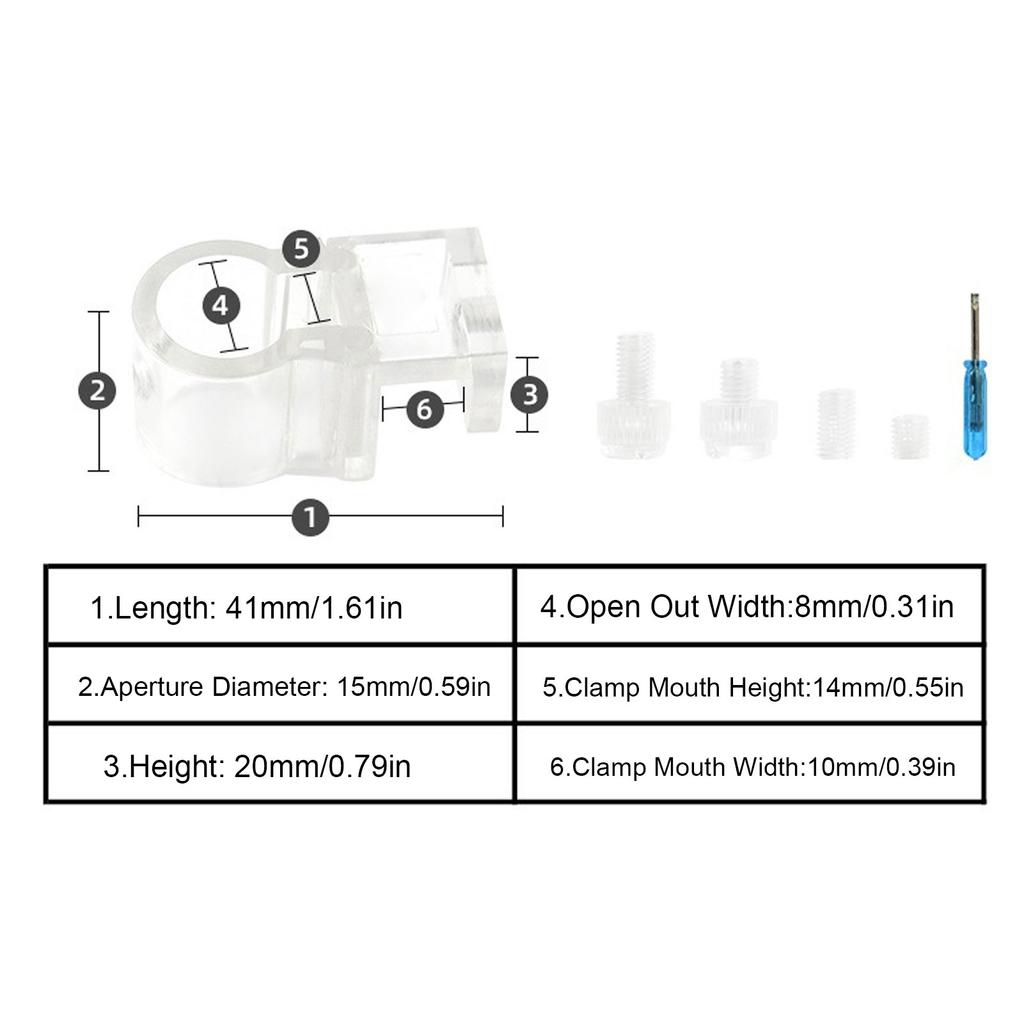 Aquarium Hose Clamp Transparent Split Type Plastic Water Pipe Fixing Clip for Fish