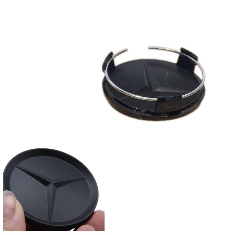 XHBNJ1 Car Sticker 2025 Hot For Benz 4Pcst 75MM 3D Car Wheel Center Hub Cap Covers For Mercedes Benz Black Badge Rim Cover Auto Style D