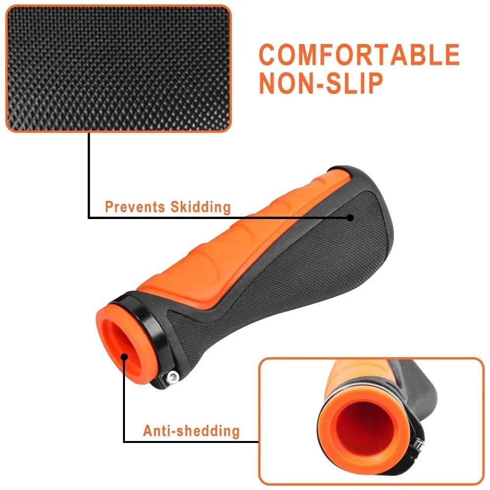 Orange Black Cycling Handle Grips Soft Rubber Electric Scooter Handlebar  Cycling Accessories