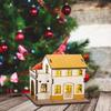 Lighted Miniature House Christmas Cabin Model City Building Gift Tiny Mockup Wooden