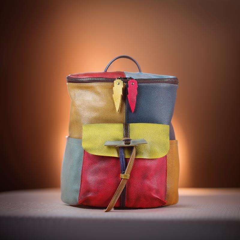Ретро-швы из натуральной кожи женский рюкзак повседневный рюкзак сумка ручной работы случайный цвет контрастный цвет