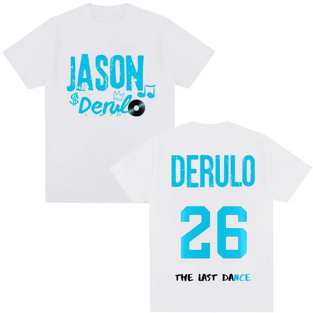 Jason Derulo Last Dance Tour 2026 graphics Cotton shirt unisex Y2k Hip hop Style Retro Summer Mens Short sleeve Top fan gift
