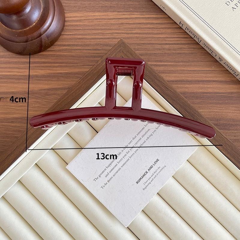 Красные заколки-коготь для женщин во французском стиле, большие геометрические заколки в виде акулы, аксессуары для волос, головные уборы, шпильки